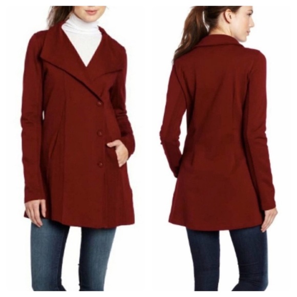 Lucky Brand Jackets & Blazers - Lucky Brand Lotus Daria Button Wrap Jacket Coat Women’s Large Red Maroon